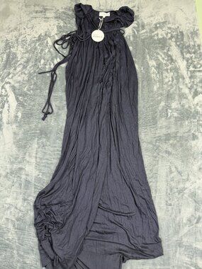 Shop Wanna B Womens Navy Maxi Dress With Adjustable  Tie  XL NWT